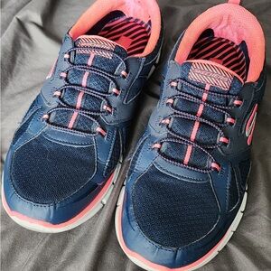 Skechers Navy and Pink Memory Foam Sneakers